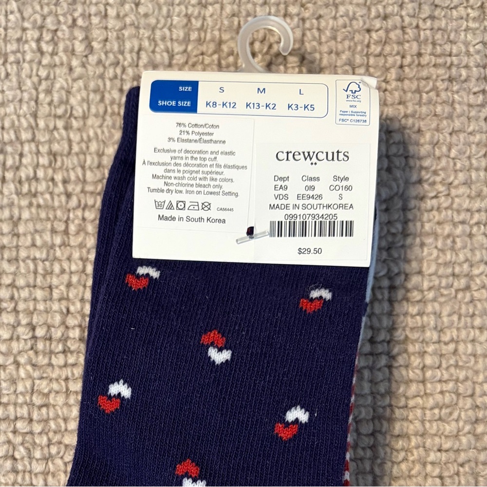 Kids Crewcuts 3-Pack of Blue and Red Socks (Size 8-11) - Picture 3 of 3